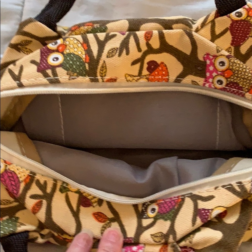 5 for $25 Cute small owl fabric lunch tote - Picture 2 of 2